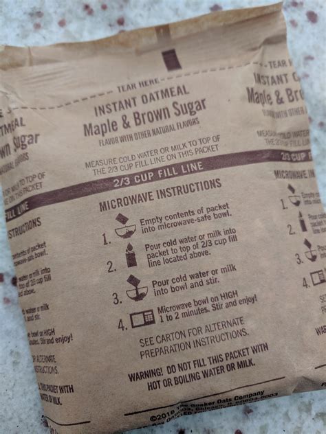 I was today years old when I realized Quaker Instant Oatmeal packets can also be used as a ... - ratio of oats to water for oatmeal