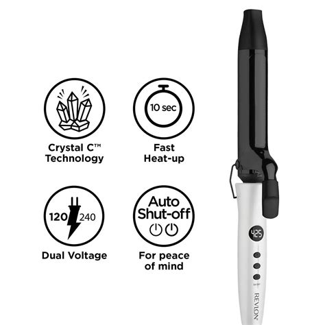 Revlon Crystal C + Ceramic Hair Curling Iron 1 -1/4 in - Shop Curling ...