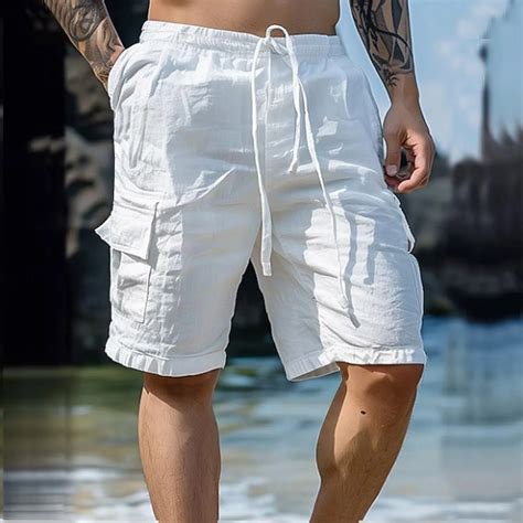 Summer-Fashion-Loose-White-Cargo-Shorts-Men-s-Handsome-Streetwear ...