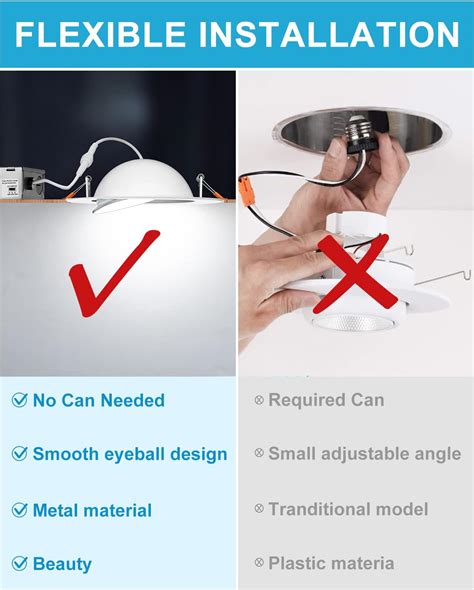 Buy 4 Inch Led Recessed Light Gimbal, 360°+90° Adjustable Led Recessed ...