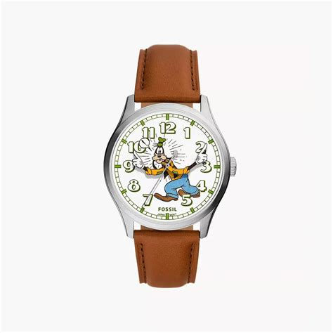 Fossil Disney Fossil Special Edition Three-Hand Medium Brown Leather W ...