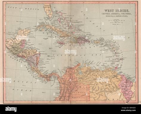 CARIBBEAN: Shows "Mosquito Reserve" & Danish Virgin Islands. COLLINS ...