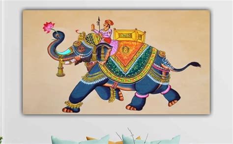 The Seven Colours Beautiful Madhubani Paintings Canvas Rajasthani ...