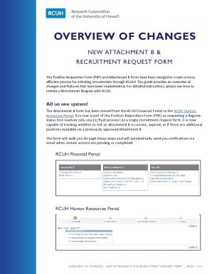 Fillable Online Overview of Changes - New Attachment B & Recruitment ...