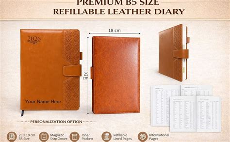 "2026 customize B5 Diary | Premium PU Leather Executive Planner with ...