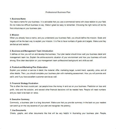 Professional Business Plan Template 的图像结果