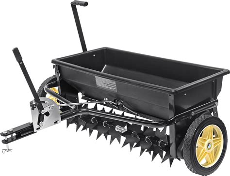VEVOR Broadcast Spreader, 100 LB Tow Behind Poly Drop Spreader com 10