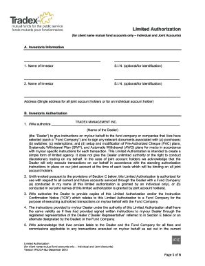 Fillable Online Limited Authorization Form - Tradex Management Inc in ...