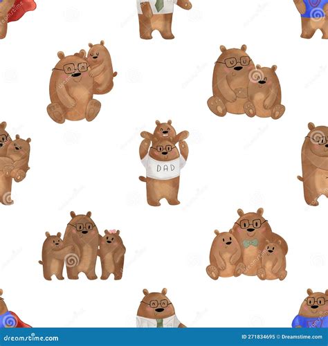 Seamless Repeating Pattern with Cute Bears Stock Illustration ...