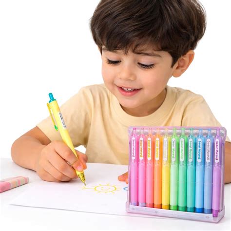 WISHKEY Plastic Colorful Retractable Gel Ink Pen Set For Kids, Unique ...