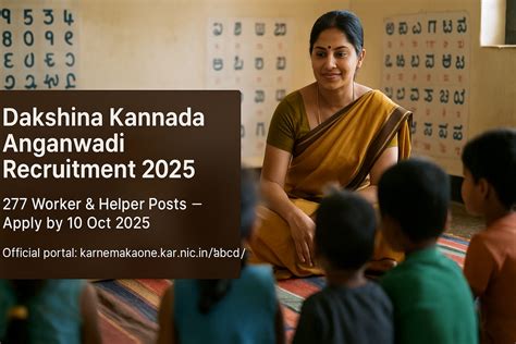 Dakshina Kannada Anganwadi Recruitment 2025 (277 Posts) – Apply Online