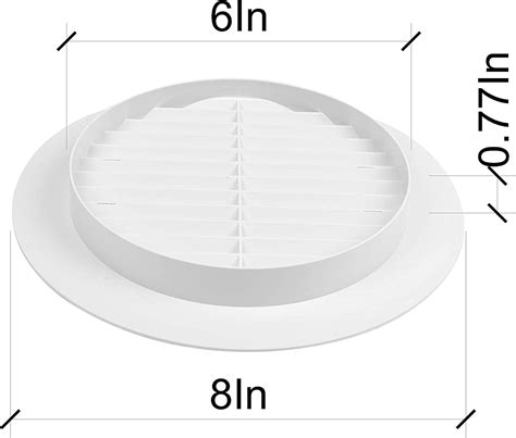 Buy HVAC OV 6'' Inch Round Air Vent - ABS Louver Grille Cover - White ...
