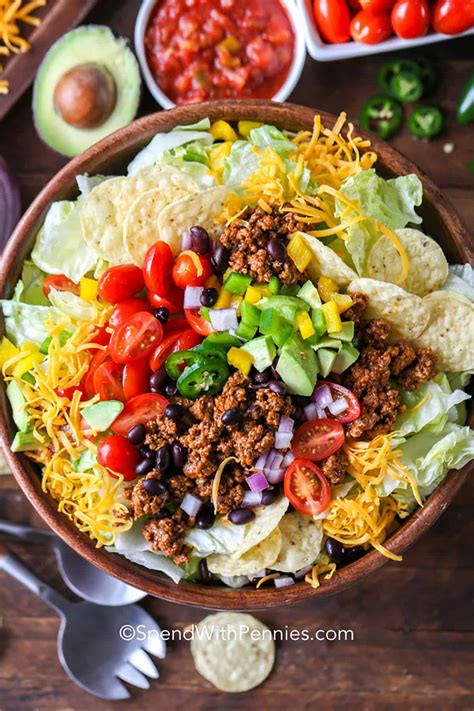 Tortilla Salad Toppings Taco Salad Dressing