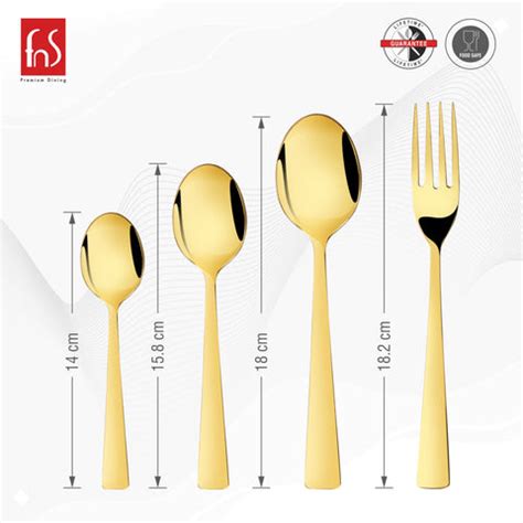 Gold Stainless Steel Cutlery Set 24 Pcs with Gift Box | M