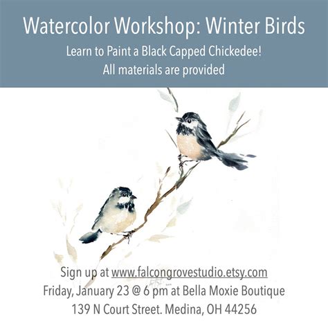 Watercolor Winter Birds Part 1: Black Capped Chickadee, Bella Moxie ...