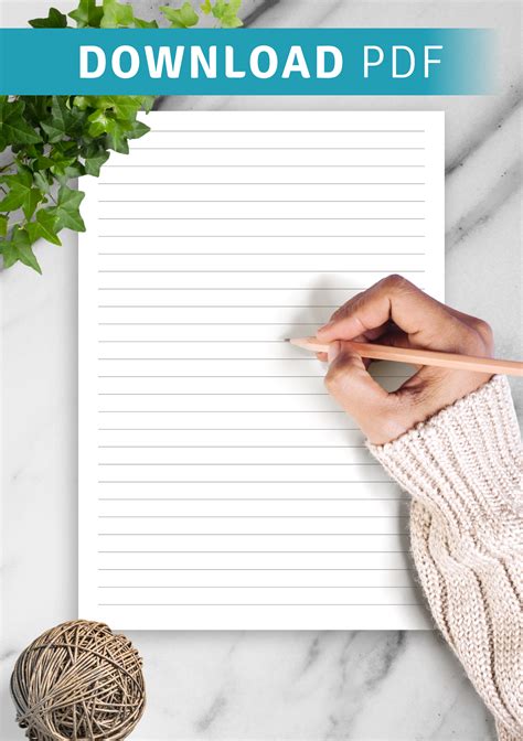 Download Printable Lined Paper Template - College Ruled 7.1mm PDF