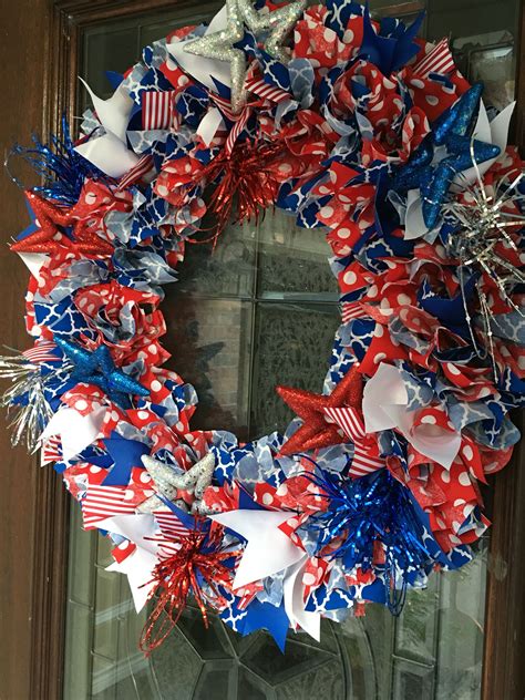 4th of July Door Wreath | Diy door decor, Diy xmas gifts, 4th of july ...