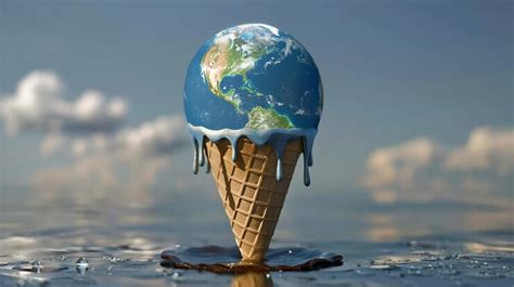 Melting earth as ice cream cone a poignant visual metaphor for the ...