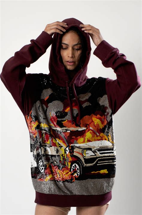Handcrafted 'Car Crash' Hoodie – HUEMN