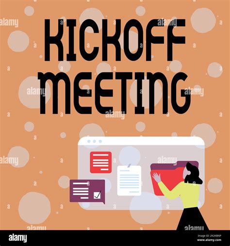 Text caption presenting Kickoff Meeting. Word for Special discussion on ...