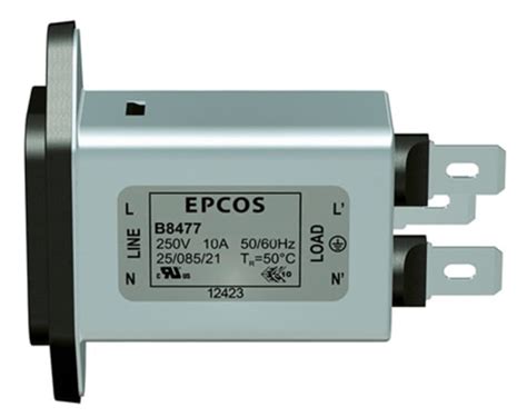 B84771M0010A000 EPCOS | EPCOS 10A, 250 V ac/dc Panel Mount IEC Inlet ...