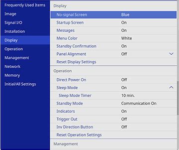 Setup Menu Display 的图像结果