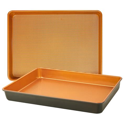 LUCYCAZ 2 Pack 15''x11''x2'' Deep Large Half Sheet Cake Pan Set, 1/2 ...