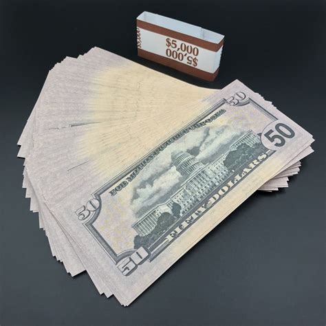 (100) $50 New Style Full Print Stage Money Bills Total of $5,000. Fake ...
