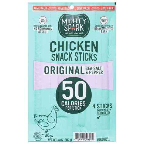 Mighty Spark Chicken Sticks: Salt & Pepper Snack, 8 Packs. Healthy ...
