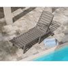 POLYWOOD Nautical Stackable Slate Grey Hdpe Frame Stationary Chaise ...