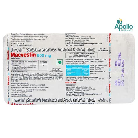 Macvestin 500 mg Tablet 10's Price, Uses, Side Effects, Composition ...