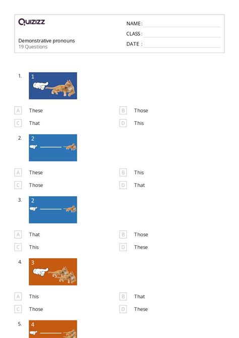 50+ Demonstrative Pronouns worksheets for 8th Class on Quizizz | Free ...