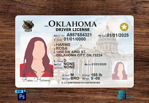 Oklahoma Driver License Template - PSD Stores