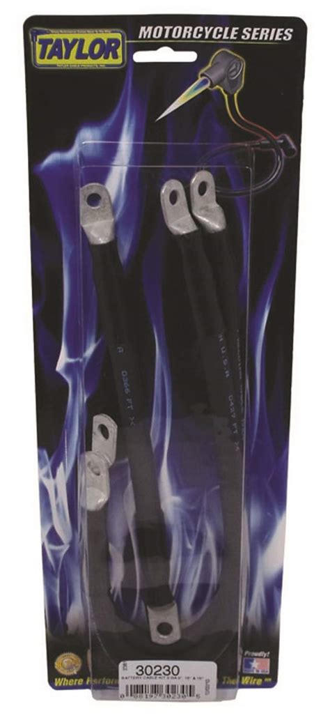 Taylor Cable 30230 Battery Cable Kit Incl. Brass Ring Terminals/P Clips ...