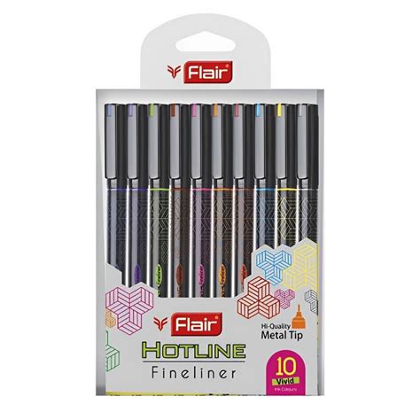 Flair Hotline Fineliner Pack Of 10 - SCOOBOO - Flair