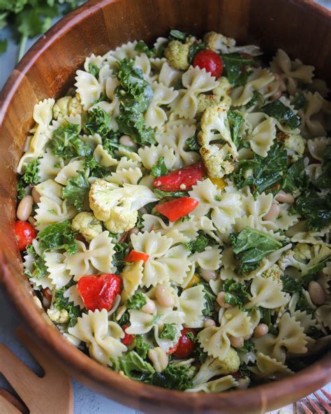 Kale Pasta Salad with White Beans + Citrus Mint Dressing - BetterFoodGuru