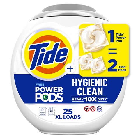 Tide Power PODS Heavy Duty Hygienic Clean Free Laundry Detergent Packs ...