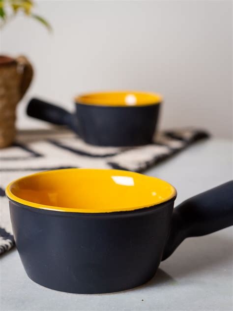Yellow and Black Serving Bowl – JASMEY HOMES