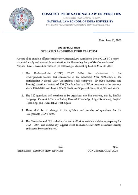 2024-syllabus - Syllabus - CONSORTIUM OF NATIONAL LAW UNIVERSITIES Reg ...