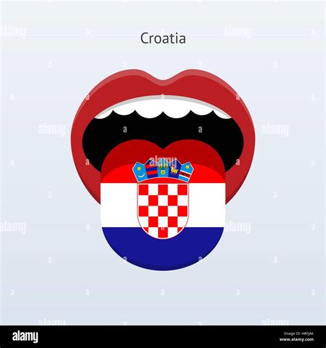 Croatia language. Abstract human tongue. Vector illustration Stock ...