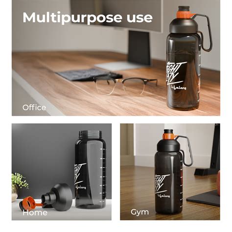 Lifelong Gym Gallon Bottle 1800 ml (Black) – Lifelong Online