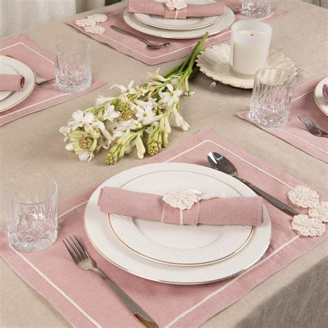 Sutton Table Linen Set Dusty Rose – Tabi