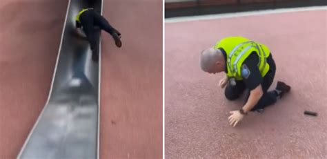 A Cop Violently Launches Off A Park Slide In A Viral Video