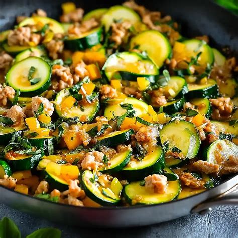 Ground Turkey Zucchini Skillet Recipe | Easy Quick Dinner