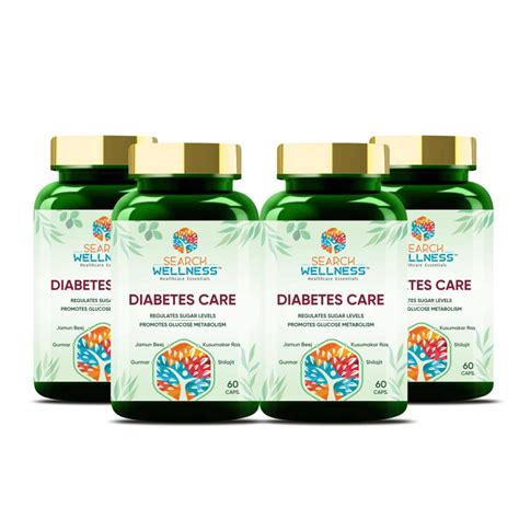 Buy SEARCH WELLNESS Diabetes Care (Pack of 4, Each 60 Capsules ...