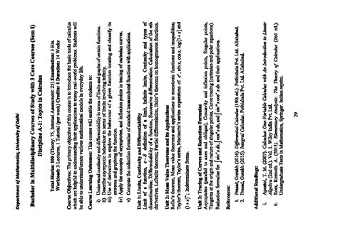 B.Sc. (P) Topics in Calculus Syllabus - Department of Mathematics - Studocu