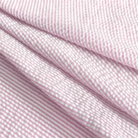 Light Pink Seersucker Fabric by the Yard, Robert Kaufman Cotton Blend ...