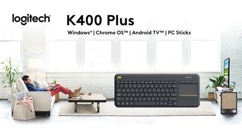 Logitech K400+ with Touchpad, Connected to TV, Customizable Multi-Media ...