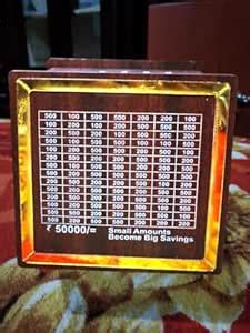 ALL WOOD FURNITURE Wooden Money Bank Box with Grid Pattern, 50000 ...