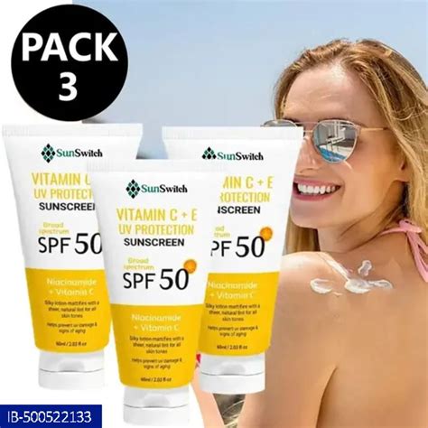 Sunscreen - SPF 50 PA+++ Vitamin C+E Super Bright Sunscreen, SPF 50 PA ...